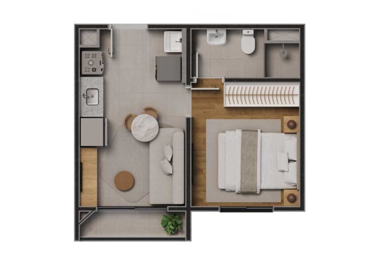 1 Dorm. - 26m²