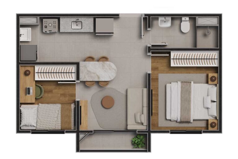 2 Dorms. - 36m²